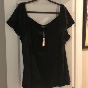 Ralph Lauren off the shoulder black blouse 3x